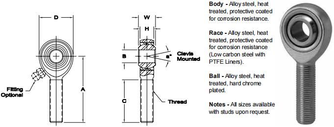 AURORAAB-5關(guān)節(jié)軸承圖紙