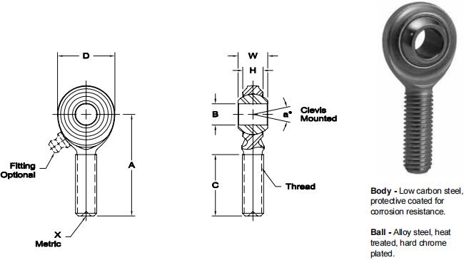 AURORACB-M16關節(jié)軸承圖紙