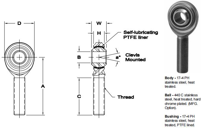 AURORACM-8ET關(guān)節(jié)軸承圖紙
