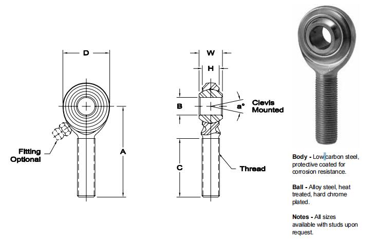 AURORACM-8關(guān)節(jié)軸承圖紙