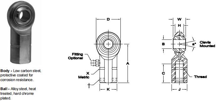 AURORACW-M18關(guān)節(jié)軸承圖紙