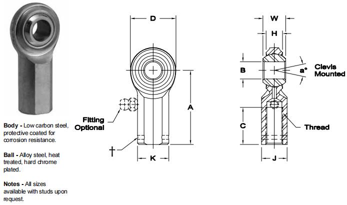 AURORACG-8關(guān)節(jié)軸承圖紙