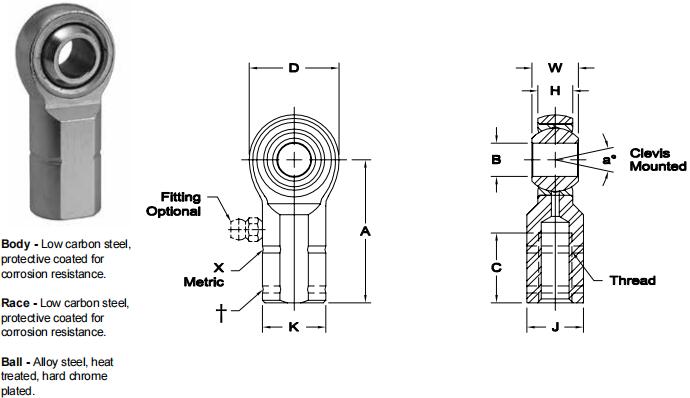 AURORAMG-M16關(guān)節(jié)軸承圖紙
