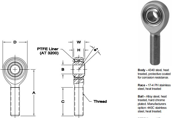AURORAPRM-5T關(guān)節(jié)軸承圖紙