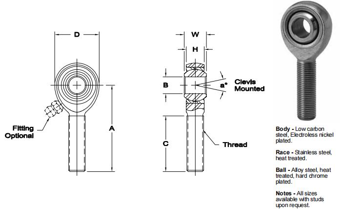 AURORASM-4關(guān)節(jié)軸承圖紙