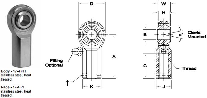 AURORASG-8E關(guān)節(jié)軸承圖紙