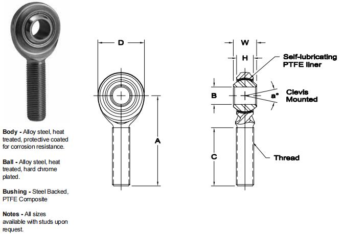AURORAVCAB-12關(guān)節(jié)軸承圖紙