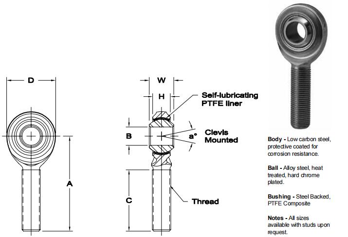 AURORAVCB-6關節(jié)軸承圖紙